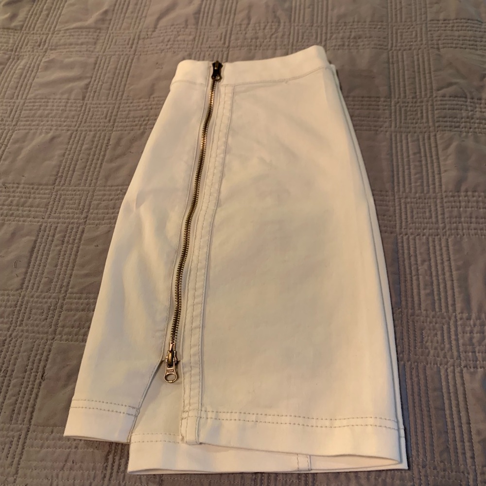 Free People White zippered Skirt